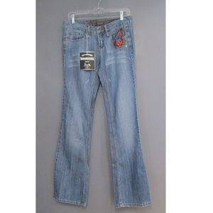 NEW Squeeze Jeans Embroidered & Studs Distressed 7